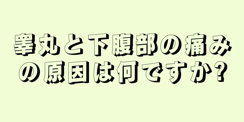 睾丸と下腹部の痛みの原因は何ですか?
