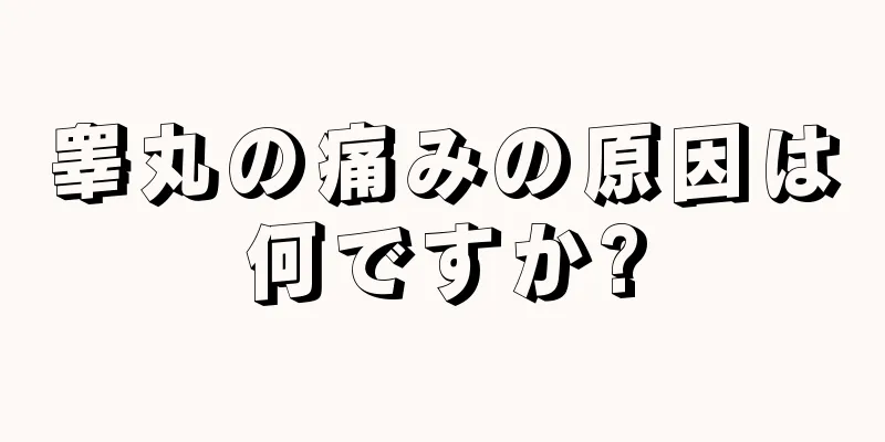 睾丸の痛みの原因は何ですか?