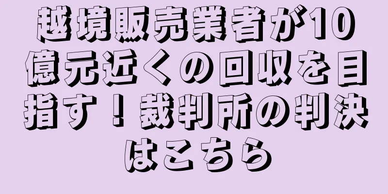 越境販売業者が10億元近くの回収を目指す！裁判所の判決はこちら
