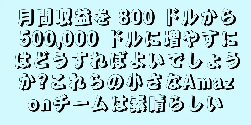 月間収益を 800 ドルから 500,000 ドルに増やすにはどうすればよいでしょうか?これらの小さなAmazonチームは素晴らしい