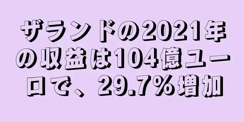 ザランドの2021年の収益は104億ユーロで、29.7%増加