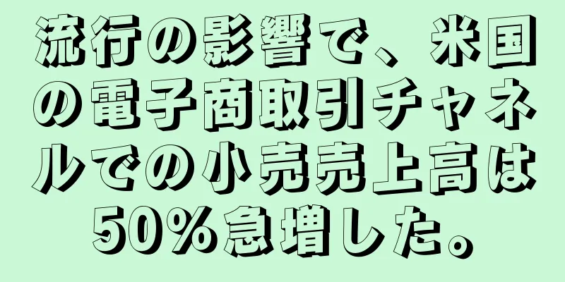 流行の影響で、米国の電子商取引チャネルでの小売売上高は50％急増した。