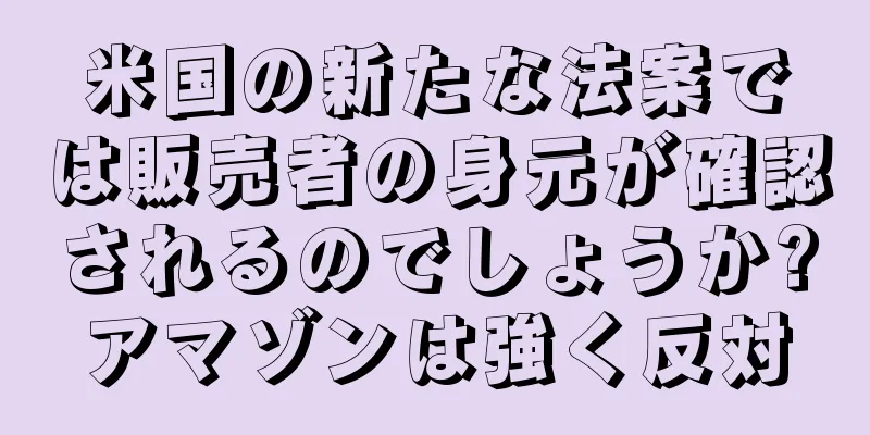 米国の新たな法案では販売者の身元が確認されるのでしょうか?アマゾンは強く反対