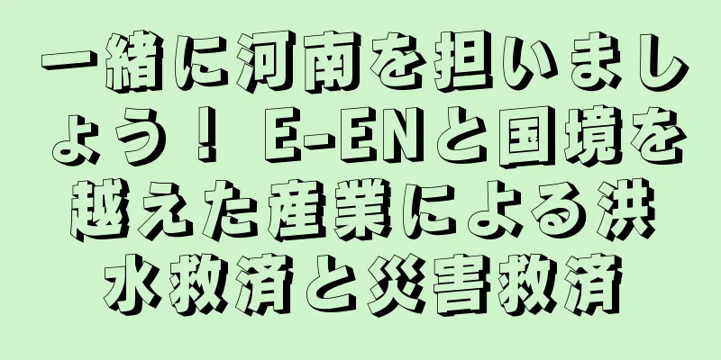 一緒に河南を担いましょう！ E-ENと国境を越えた産業による洪水救済と災害救済