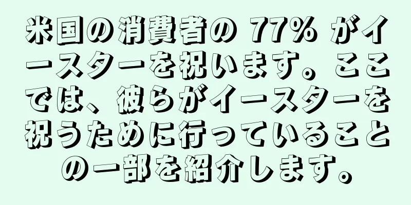 米国の消費者の 77% がイースターを祝います。ここでは、彼らがイースターを祝うために行っていることの一部を紹介します。