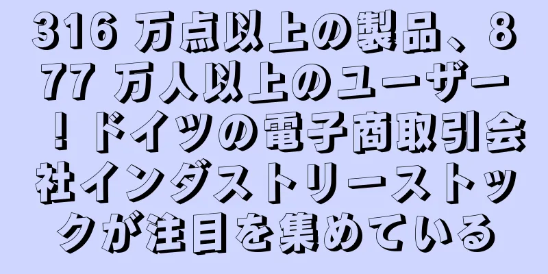316 万点以上の製品、877 万人以上のユーザー！ドイツの電子商取引会社インダストリーストックが注目を集めている
